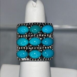NWOT Samuel B. Sterling Silver Genuine Turquoise Designer Ring